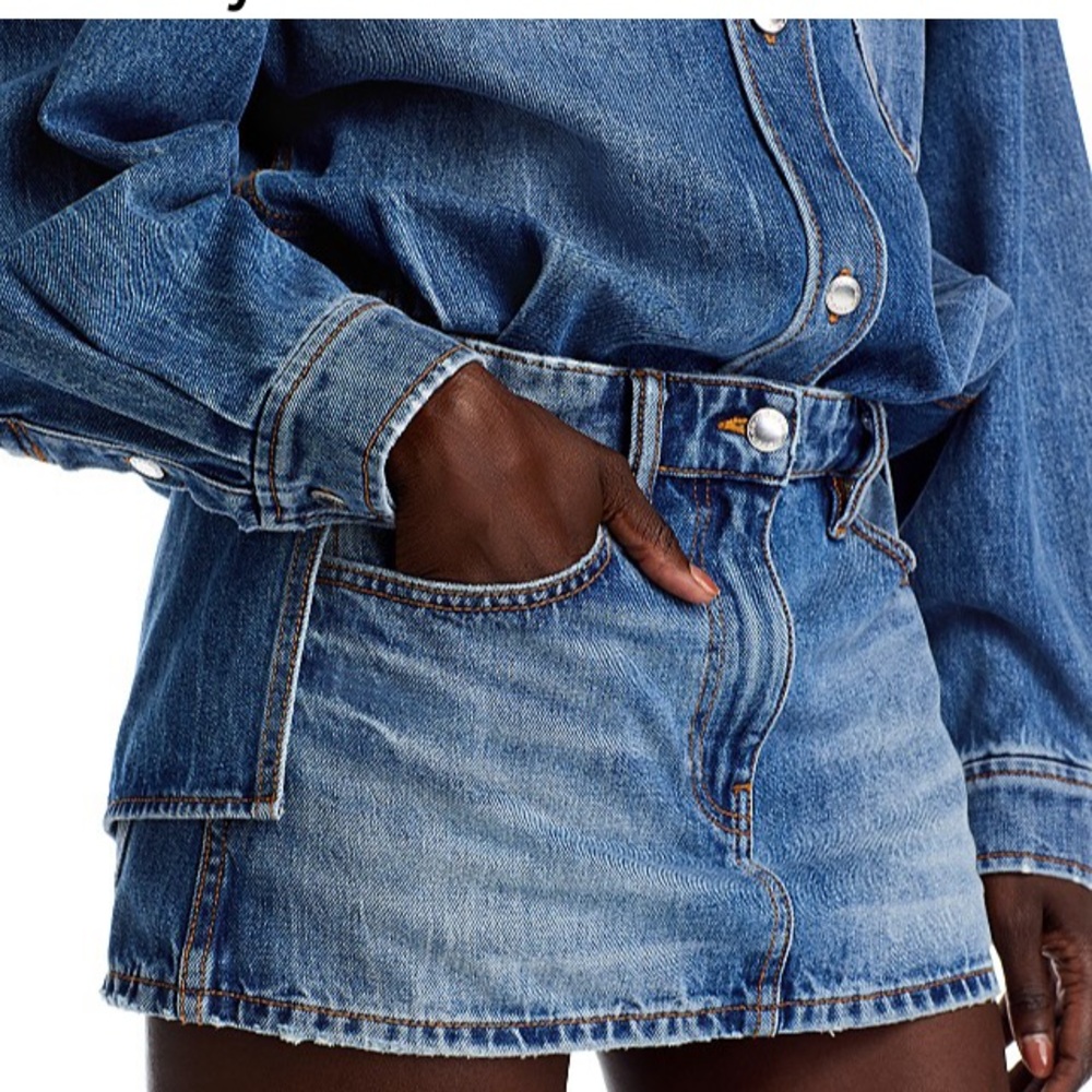 NWT t. By Alexander Wang Pre Styled Denim Shirt Dress - Picture 4 of 10